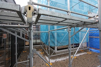 外壁工事が始まりました。