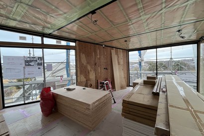 大工工事に気密工事